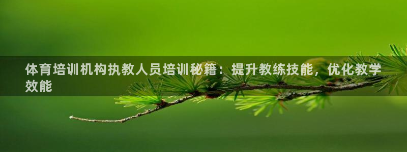 极悦娱乐官方网站下载：体育培训机构执教人员培训秘籍：